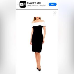 MARINA | Color Block Column Gown | Off the Shoulder Sheath Cocktail Dress Sz:6